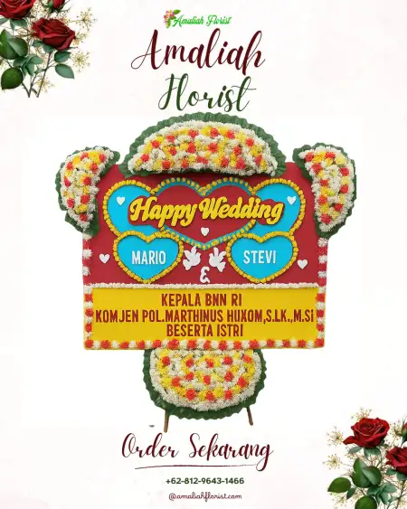 Papan Bunga Pernikahan Atar Lebar
